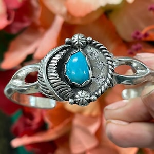 Sterling silver turquoise bracelet handmade
