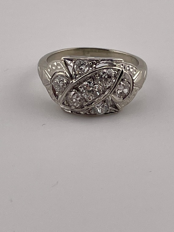 Art Deco Diamond Ring - image 6