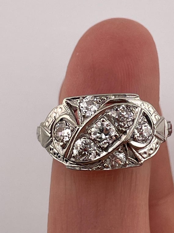 Art Deco Diamond Ring - image 5