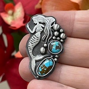 Sterling silver Turquoise Mermaid ring ocean treasure