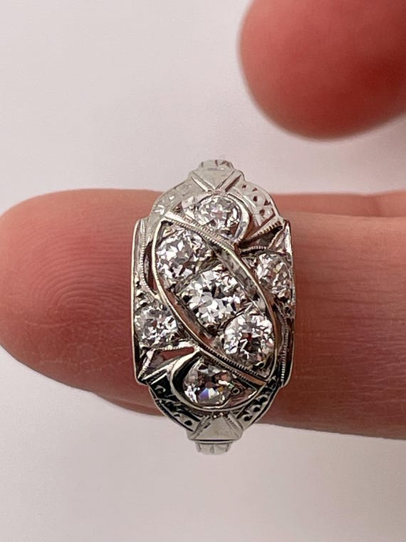 Art Deco Diamond Ring - image 2