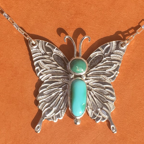 Turquoise butterfly necklace