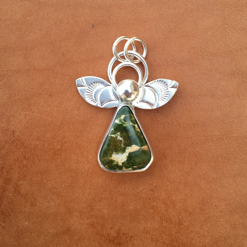Turquoise angel pendant