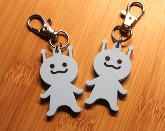 Little Alien Keychain or Magnet, Rhythm Game Inspired Charm, PLA Desk Decor