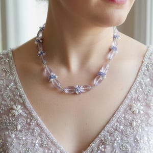 Pink Amethyst Gemstone Necklace, Pale Lavender, Statement Wedding Jewelry, Sterling Silver, Made to Order - Wisteria - Free Shipping