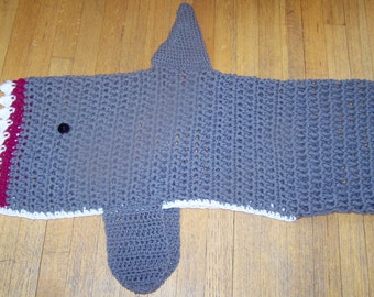 Crochet Shark Blanket Cocoon Lap Blanket Shark Tail Infant to Adult Any Color MADE TO ORDER