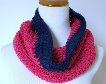 Crochet Cowl - Infinity Scarf - Circle Scarf - Cowl Scarf - Pink Scarf - Snood - Ready To Ship - Lightweight Scarf - Crochet Infinity