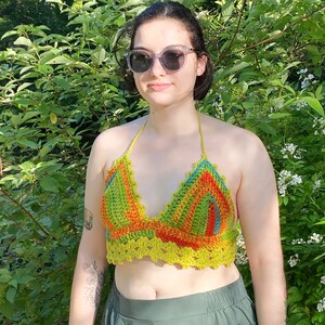 Halter Top, Crochet Crop Top, Festival Top, Crochet Bralette image 4