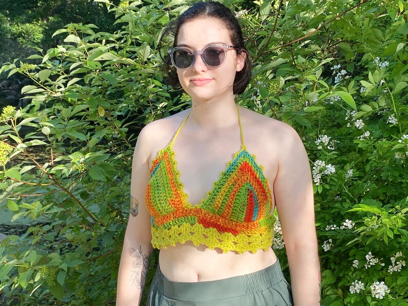 Halter Top, Crochet Crop Top, Festival Top, Crochet Bralette image 4