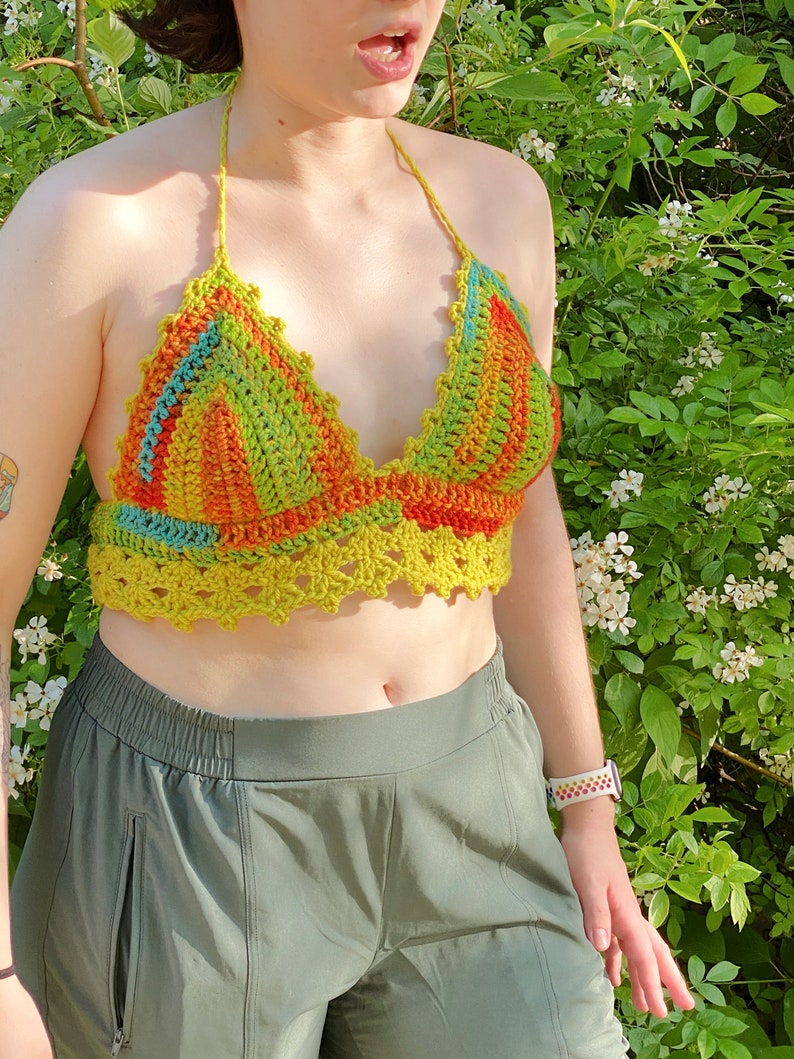 Halter Top, Crochet Crop Top, Festival Top, Crochet Bralette image 7