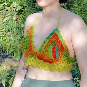 Halter Top, Crochet Crop Top, Festival Top, Crochet Bralette image 8