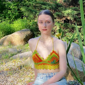 Halter Top, Crochet Crop Top, Festival Top, Crochet Bralette image 5