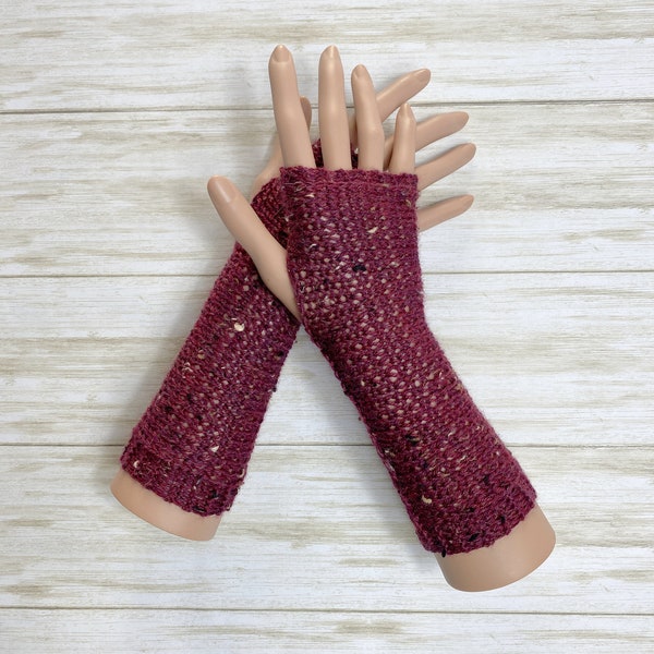 Knit Fingerless Gloves, Knit Arm Warmers, Sock Yarn Gloves, Texting Gloves