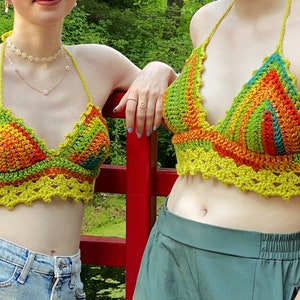 Halter Top, Crochet Crop Top, Festival Top, Crochet Bralette image 1