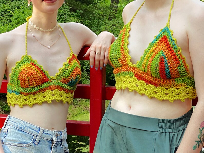 Halter Top, Crochet Crop Top, Festival Top, Crochet Bralette image 1