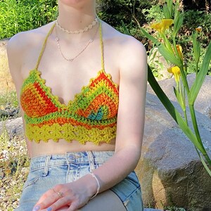 Halter Top, Crochet Crop Top, Festival Top, Crochet Bralette image 6