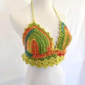 Halter Top, Crochet Crop Top, Festival Top, Crochet Bralette image 10