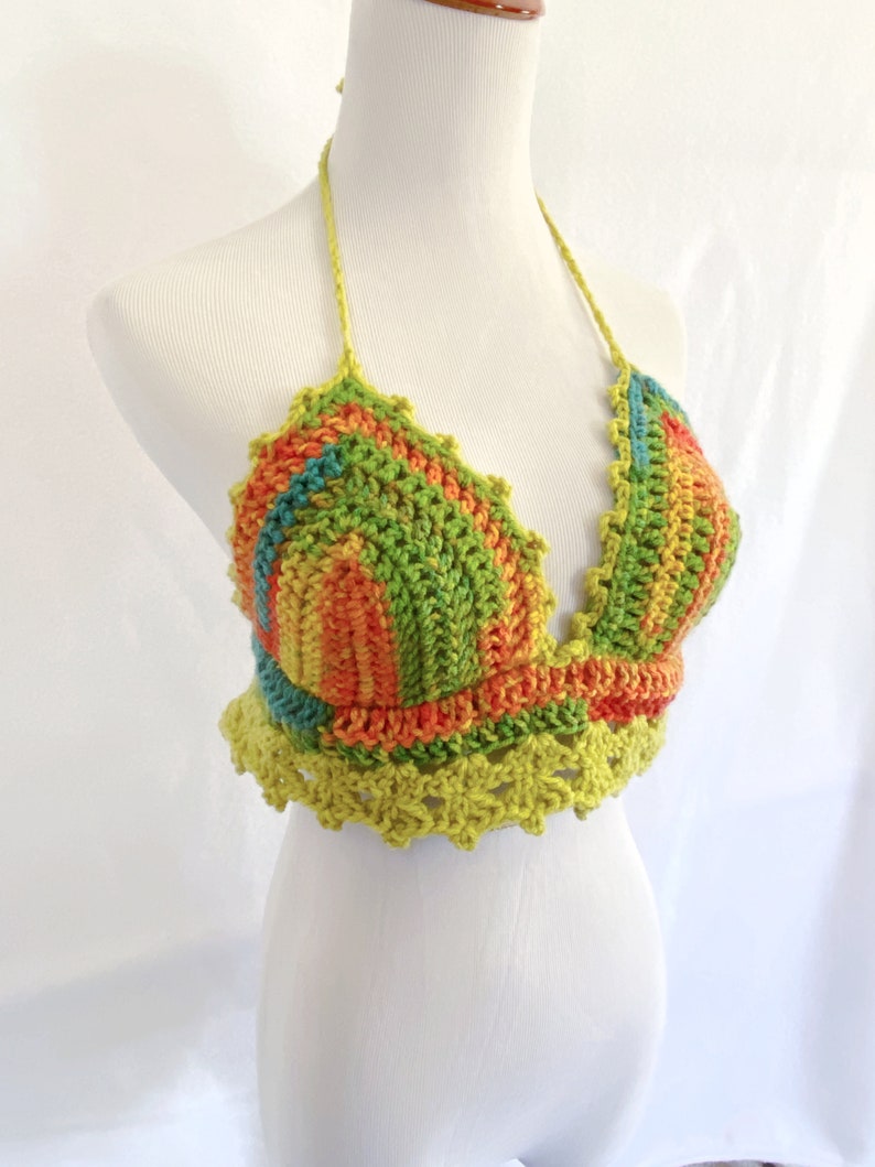 Halter Top, Crochet Crop Top, Festival Top, Crochet Bralette image 10