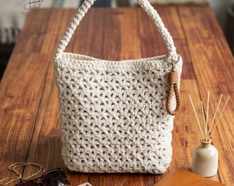 Crochet Bag Pattern, Mesh Tote Bag, Easy Beginner Pattern, Modern Handbag, Crochet Purse, PDF Pattern, Shoulder bag, boho, Instant Download