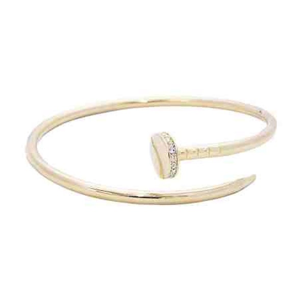 Twisted nail yellow gold color Bangle cuff bracelet