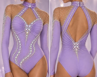 Customizable Jazz/Tap/Musical Theatre Solo Dance Costume Lavender Rhinestones Included - Fast Shipping