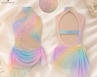 Rainbow competition solo lyrical dance costume contemporary leotard duo trio costume
