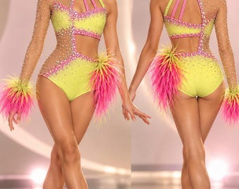 Custom Jazz Costume Two Piece Solo Duo Trio - Full Coverage Bottoms