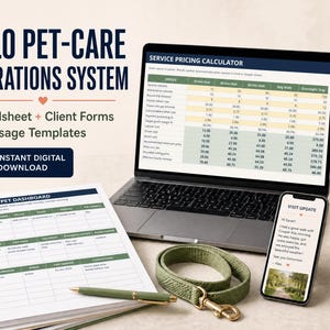 Pet Sitter Business Kit | Dog Walking Spreadsheet, Client Forms (Digital Download)