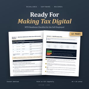 MTD Checklist UK Self-Employed Tax Guide (PDF Download)