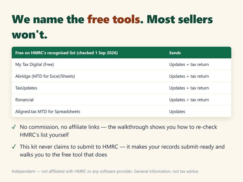 Making Tax Digital Spreadsheet 2026/27 Sole Trader | MTD Survival Kit | Excel Google Sheets image 5