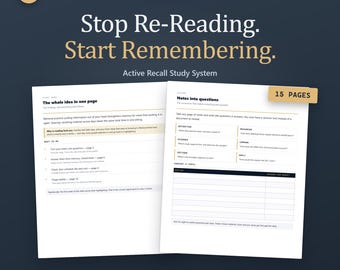 Active Recall Study Planner, Revision Tracker, Exam System (PDF Download)