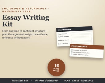 Sociology Psychology Essay Writing Kit, University Study Guide (PDF Download)