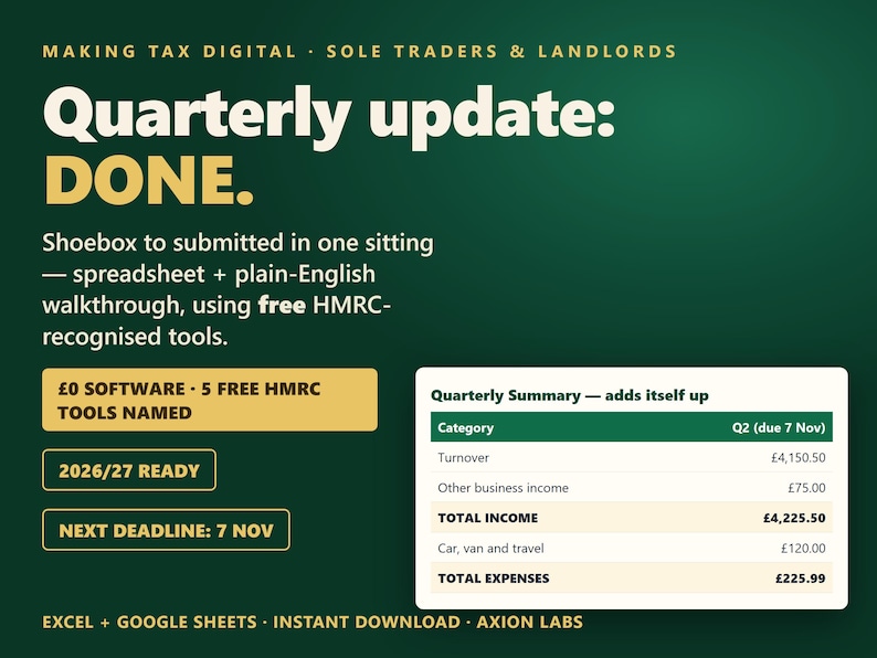MTD Spreadsheet 2026/27 Landlord Bookkeeping HMRC | MTD Survival Kit | Excel Google Sheets image 1
