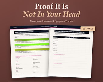 Menopause Symptom Tracker, Hot Flash Log, GP Appointment Prep (Printable PDF)