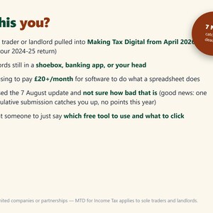 MTD Spreadsheet 2026/27 Landlord Bookkeeping HMRC | MTD Survival Kit | Excel Google Sheets image 4