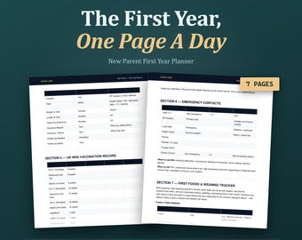 New Parent First Year Planner | Baby Log, Sleep Tracker, Milestone Journal (UK Printable Download)