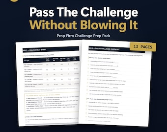 Prop Firm Challenge Prep Pack, Printable PDF, Instant Download