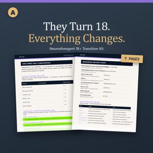 Neurodivergent 18 Plus Transition, Advocacy Shield 2026, Legal Rights, Scripts, Printable PDF, Instant Download