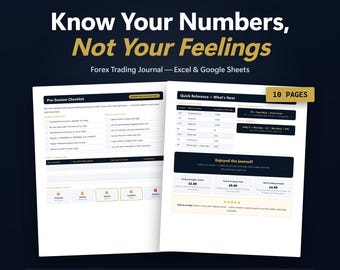Forex Trading Journal 2026, Excel Google Sheets Template, Drawdown Tracker