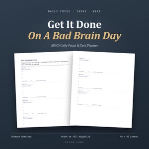 ADHD Planner for Men, Daily Focus, Goals, Task Completion System, Printable PDF, Instant Download