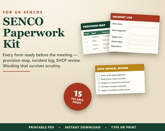 SENCO Paperwork Kit 2026 | Provision Map, Incident Log, EHCP Review | Wording That Survives