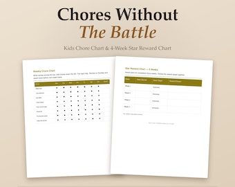 Chores Done Without the Battle | Personalised Kids Chore Chart 2026 | Reward System PDF, Instant Download