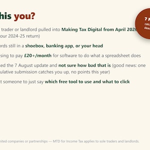 Making Tax Digital Spreadsheet 2026/27 Sole Trader | MTD Survival Kit | Excel Google Sheets image 4