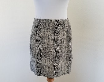 Vintage Snake Skin Print Side Slit Skirt