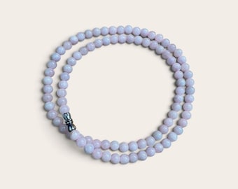 Lavender Jade Beaded Necklace, Natural with COA