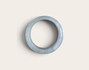 Milky White Jade Ring, Natural Jadeite