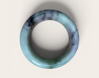 Bracciale rigido in giada giadeite birmana color verde lavanda (53 mm)