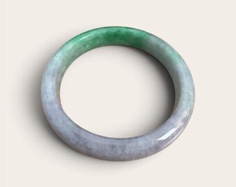 Lavender Jadeite Bangle, 58mm, Natural Jade with COA