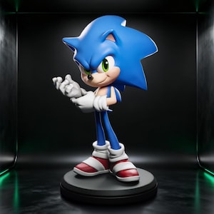 Snelle blauwe egel - Cartoon sculptuur STL-bestand voor hars 3D-printen