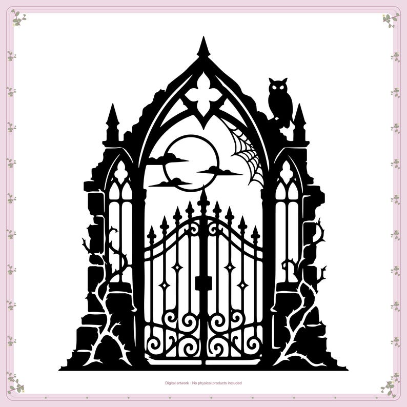 Cemetery Gate Sign Haunted Cemetery Gate Silhouette, Svg, Dxf, Png - Etsy